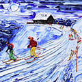Verbier Ski Print Cabane Restaurant